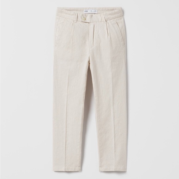 •Zara• NWT Boys beige linen blend suit pants - Picture 1 of 7